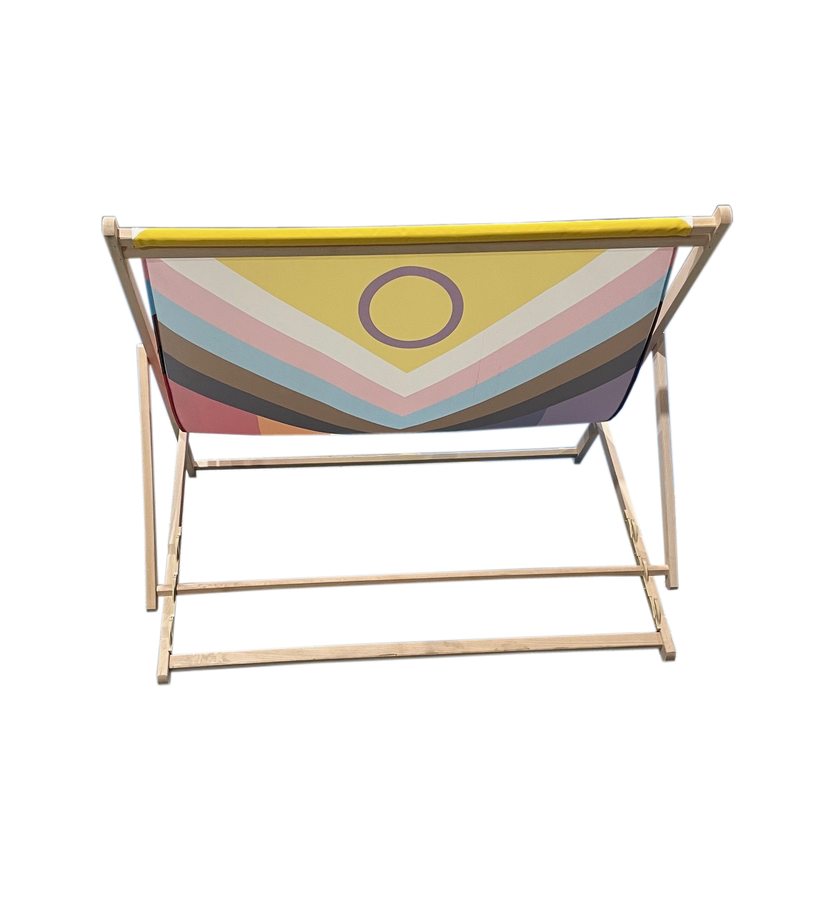 Personalised double seater deckchair angle from back