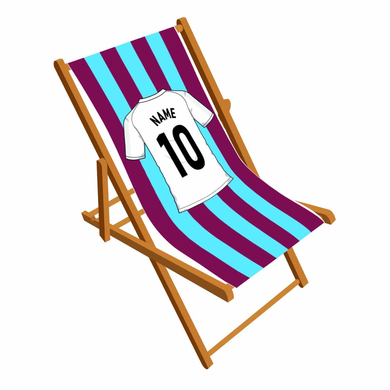 Football team stripes personalised deckchair