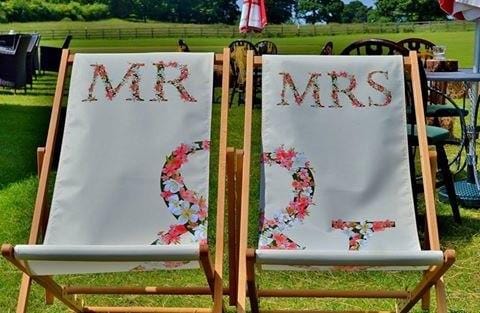 Mr and Mrs personalised wedding deckchairs