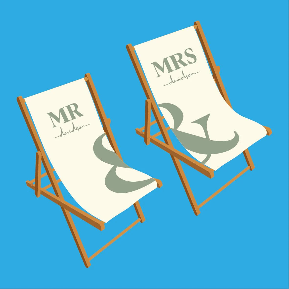 Mr and Mrs personalised deckchairs