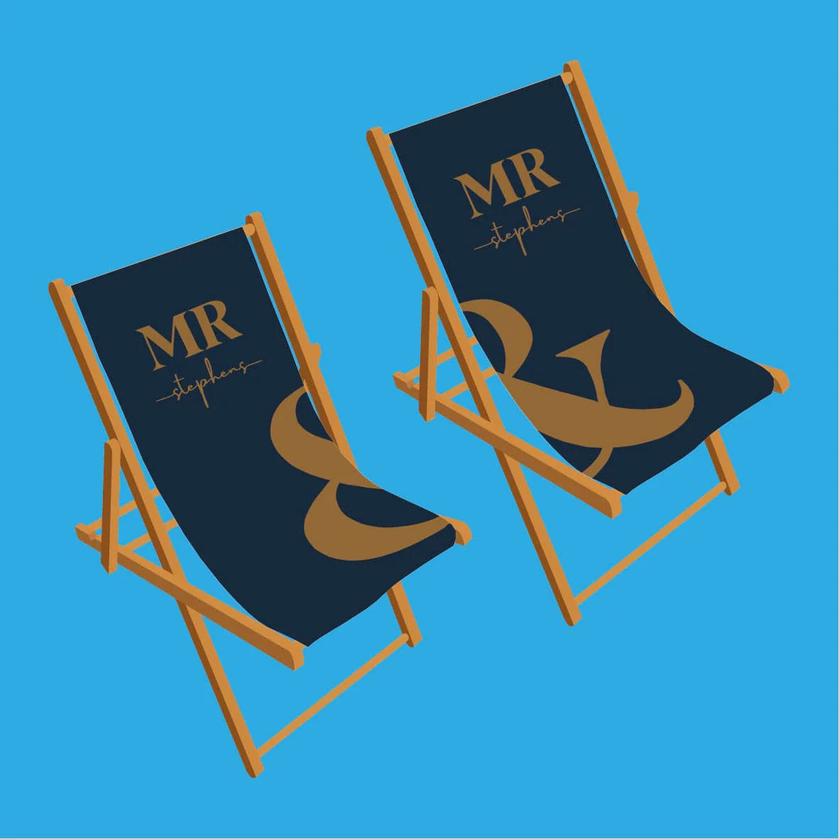 Mr and Mrs personalised deckchairs