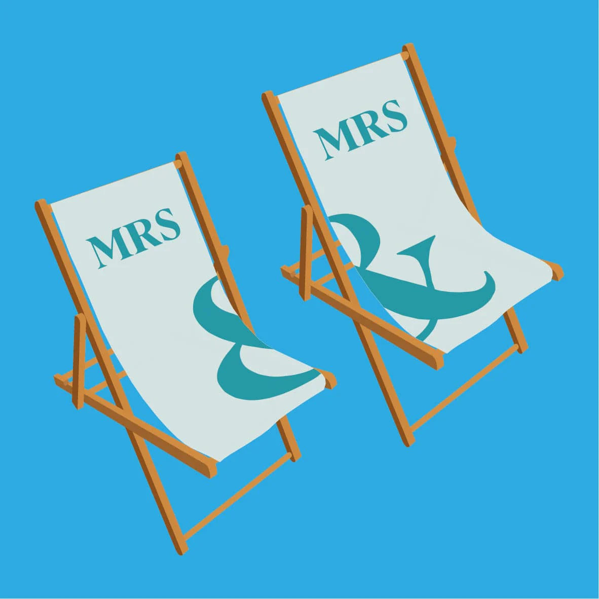 Mr and Mrs personalised deckchairs