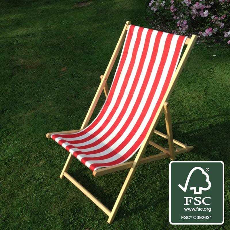 Red and White striped deckchair