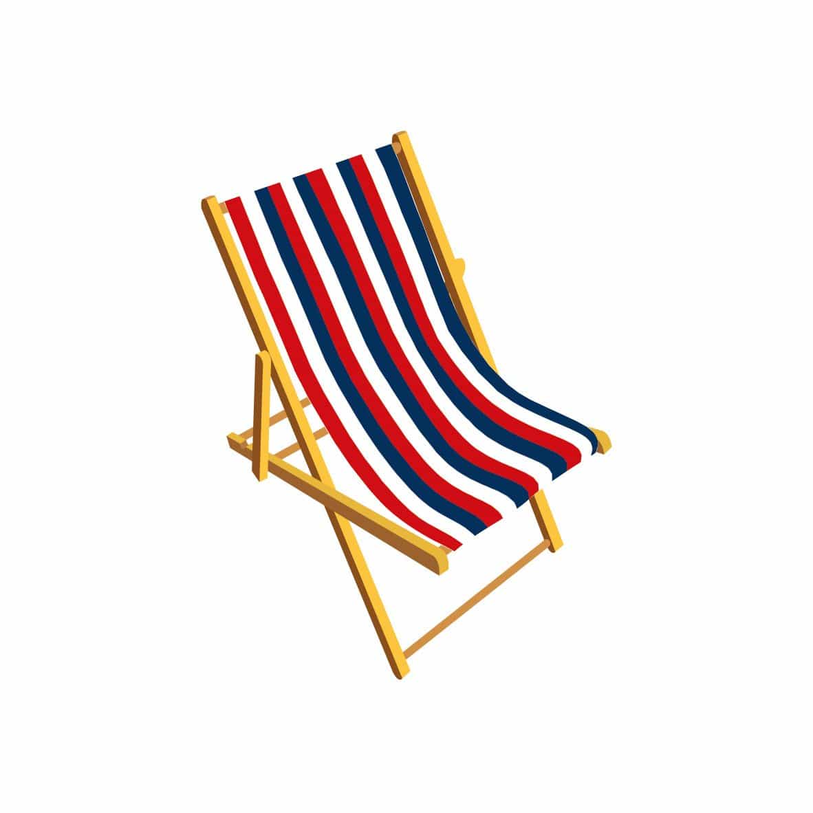 Red white blue striped deckchair