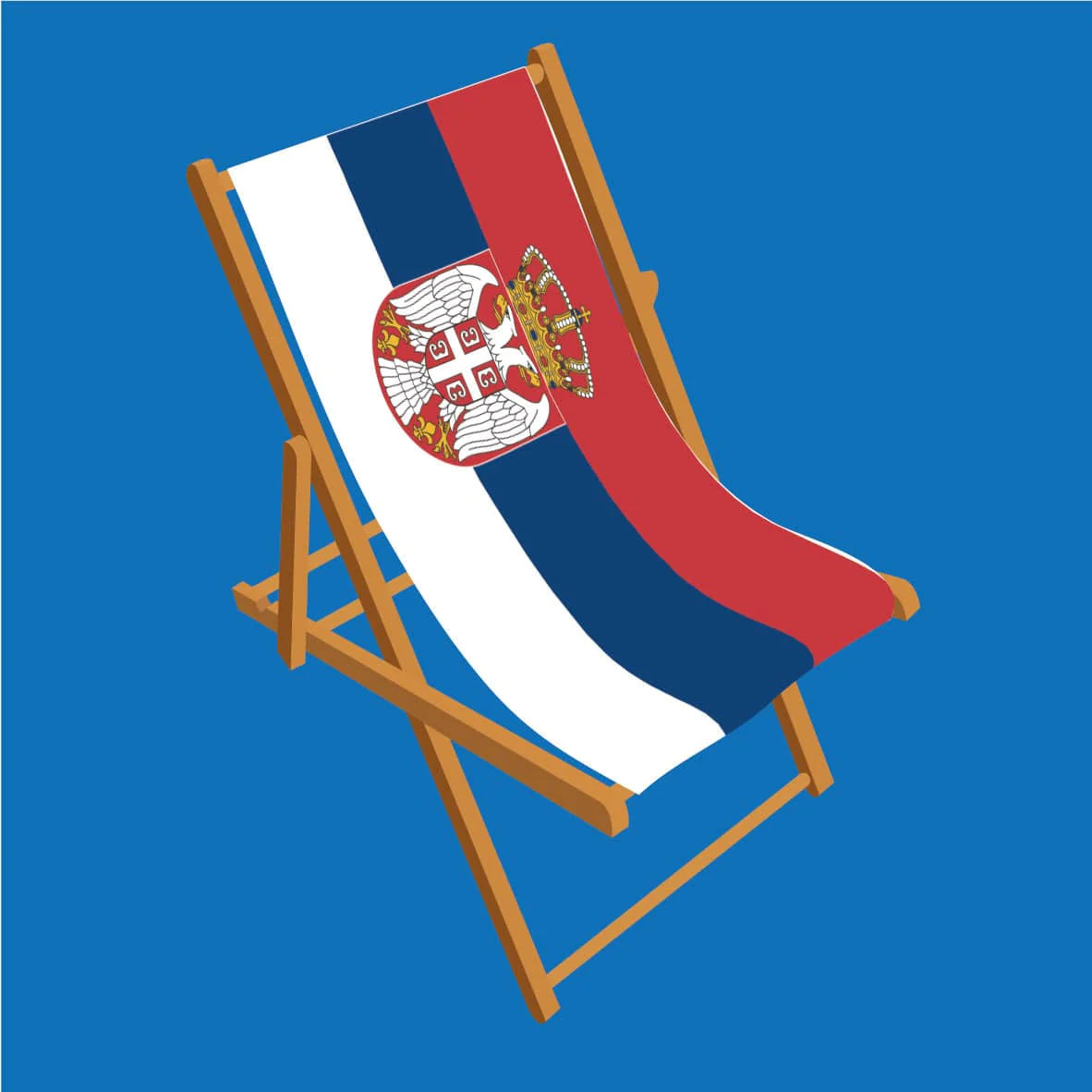 Serbia flag deckchair