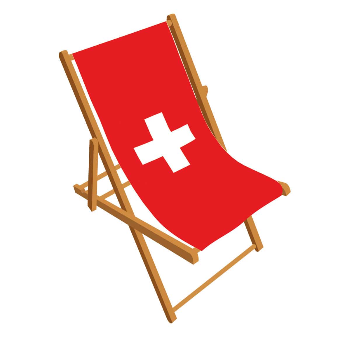 Switzerland flag deckchair