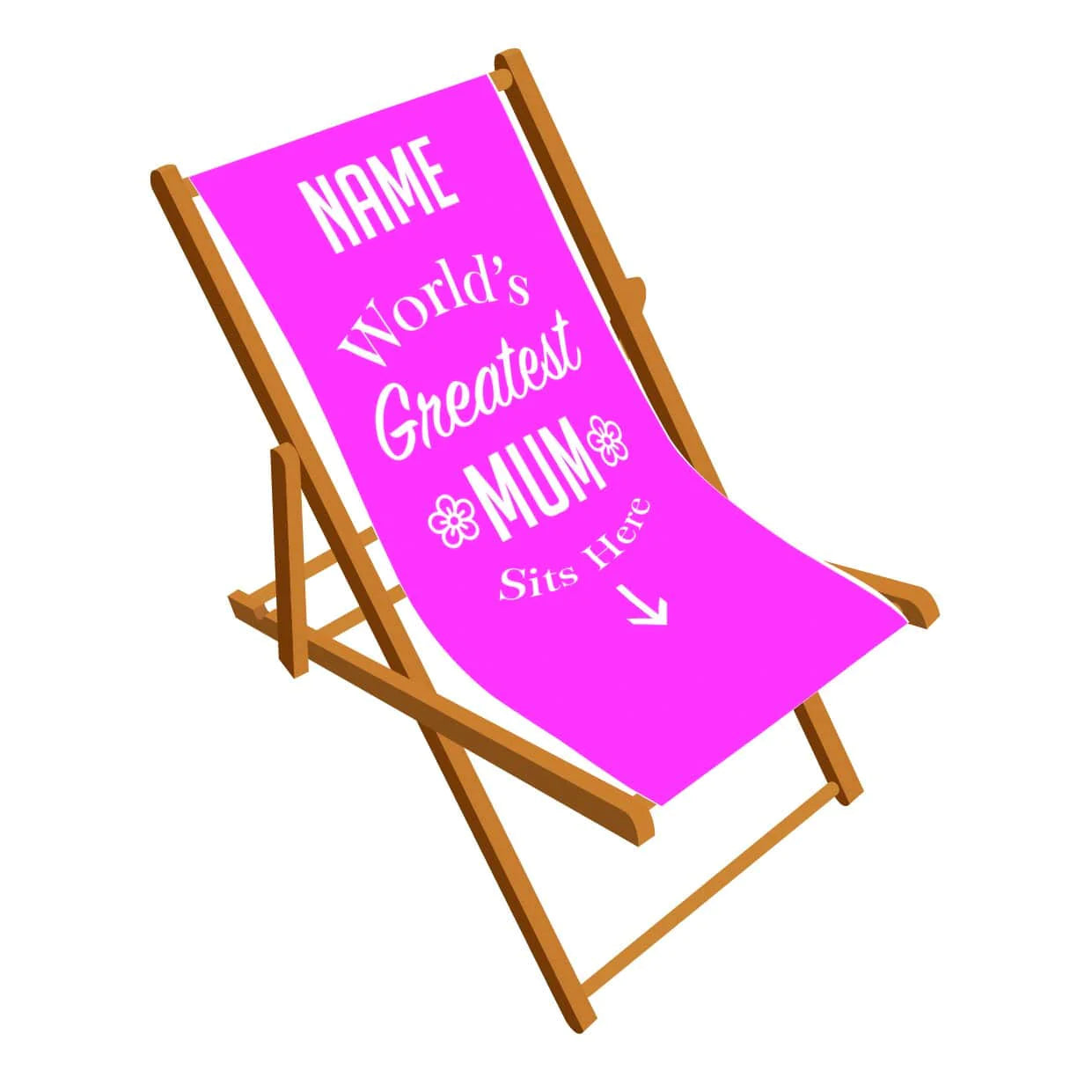 Worlds greatest mum personalised deckchair